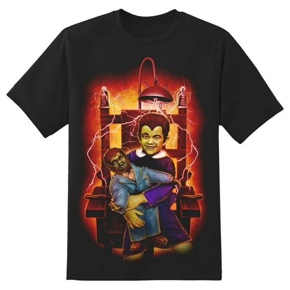 Rock Rebel Men's The Munsters Eddie Munster Electric Chair T-Shirt Black Large