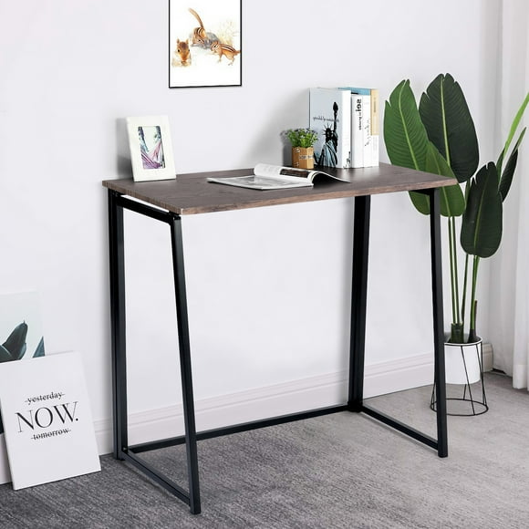 Escritorio Plegable Rectangular HOMEMAKE FURNITURE Industrial Clásico Nogal 80*40*74 cm