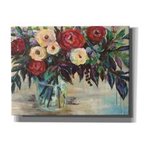 Epic Graffiti "Winter Floral Crop" by Jeanette Vertentes, Canvas Wall Art, 16"x12"