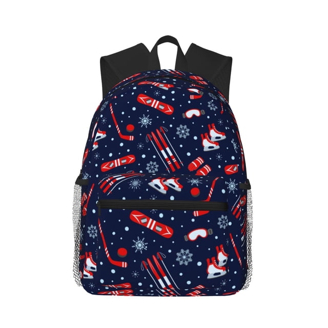 Fotbe Winter Sports Fun Pattern Mochila Ligera Casual para Laptop para Hombres y Mujeres, Mochila Impermeable de Uso Diario, Mochila para Universidad