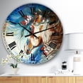 thumbnail image 2 of Designart Oversized Multicolor Analog Round Cottage Modern Wall Clocks, CLM25598-C23, 2 of 3