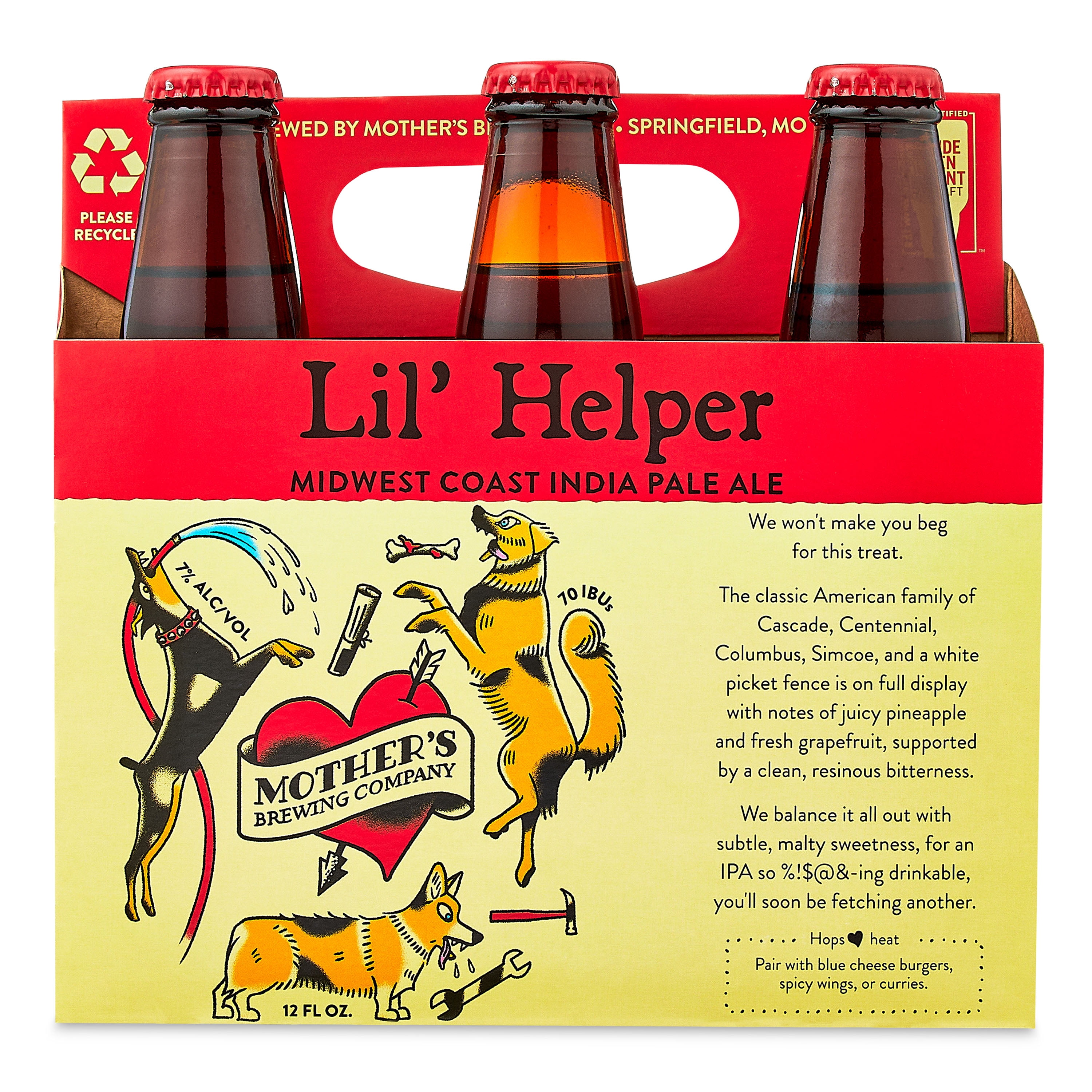 Mothers Lil Helper, 6 Pack, 12 fl oz Bottle