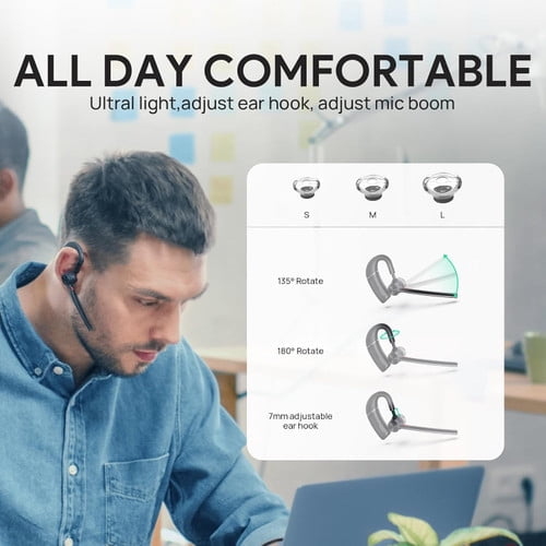 Yealink 1208709 BH71 Pro Bluetooth Headset with USB-C/A Dongle,Teams &Zoom Certified, 4 Noise Cancelling Microphone