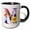 Black/White, variant on 3drose, Pretty Floral Monogram Initial M, 11oz Two-tone Red Mug