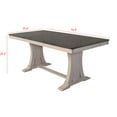 thumbnail image 5 of Home Design Rahma Dining Table, Antique Gray/Taupe, Rectangular Top, Trestle Base, Two-Tone Finish, Three-Divided Tabletop, Solid Wood, Classic Style, Durable, 5 of 5