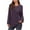 Purple, variant on Women's Waffle Knit Long Sleeve Tops Dressy Casual Loose Crewneck Solid Color Fall Basic Shirts Business Blouses 2024 with Pocket