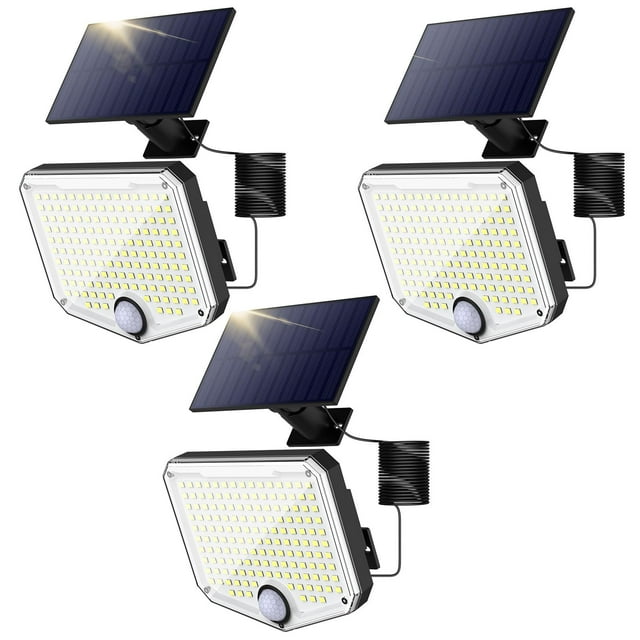 Luces de exterior con sensor de movimiento MoKo 222 LED Solar, paquete de 3
