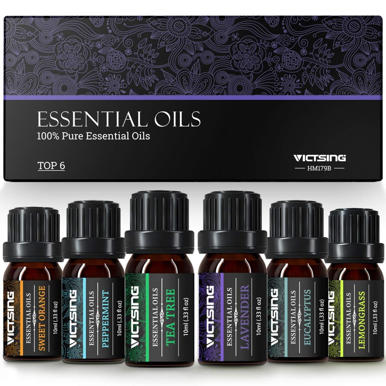 VicTsing Essential oils, TOP 6 Pure Aromatherapy Oils Set, Essential