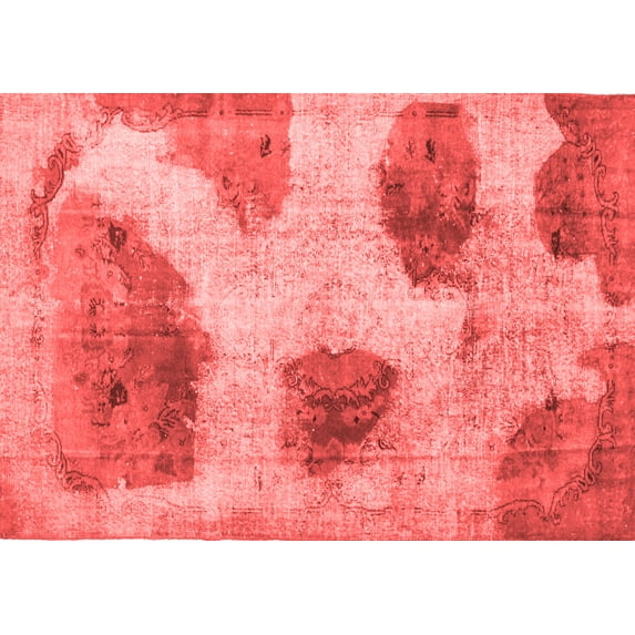 Ahgly Company Indoor Rectangle Abstract Red Contemporary Area Rugs, 2' x 5'