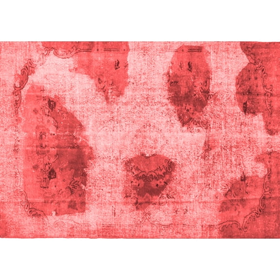 Ahgly Company Indoor Rectangle Abstract Red Contemporary Area Rugs, 5' x 8'