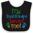thumbnail image 3 of Inktastic My Great Grandpa Loves Me Boys or Girls Baby Bib, 3 of 4