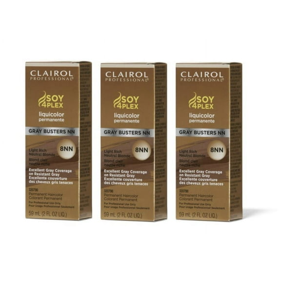 [3 PACK] Clairol Soy4Plex LiquiColor Permanent Hair Color [8NN Light Rich Neutral Blonde] * BEAUTY TALK LA *