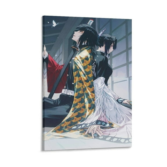 Giyu Tomioka And Shinobu Poster Room Aesthetic Poster Print Art Wall Painting Canvas Posters Gifts Modern Bedroom Decor 12x18inch(30x45cm)