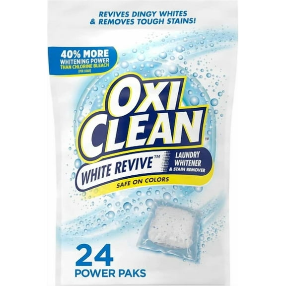 Oxiclean White Revive Laundry Whitener And Stain Remover Power Paks, 24 Count