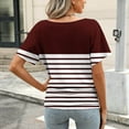 thumbnail image 3 of fatyb Womens Summer Tops V Neck Casual T Shirts Printed Short Sleeve Side Ruched Summer Blouses for Women, 3 of 6