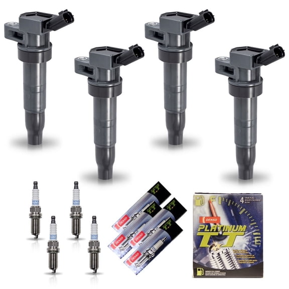 Set of 4 ISA Ignition Coils and 4 Denso Spark Plugs Compatible with 2011-2012 Kia Sorento l4 Replacement for UF611 4505