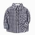 thumbnail image 2 of TOWED22 Toddler Baby Boys Plaid Flannel Shirt Long Sleeve Button Down Shirts Fur-Lined Jacket Shirt Winter Fall Tops Clothes,Black,12-14 Y, 2 of 4