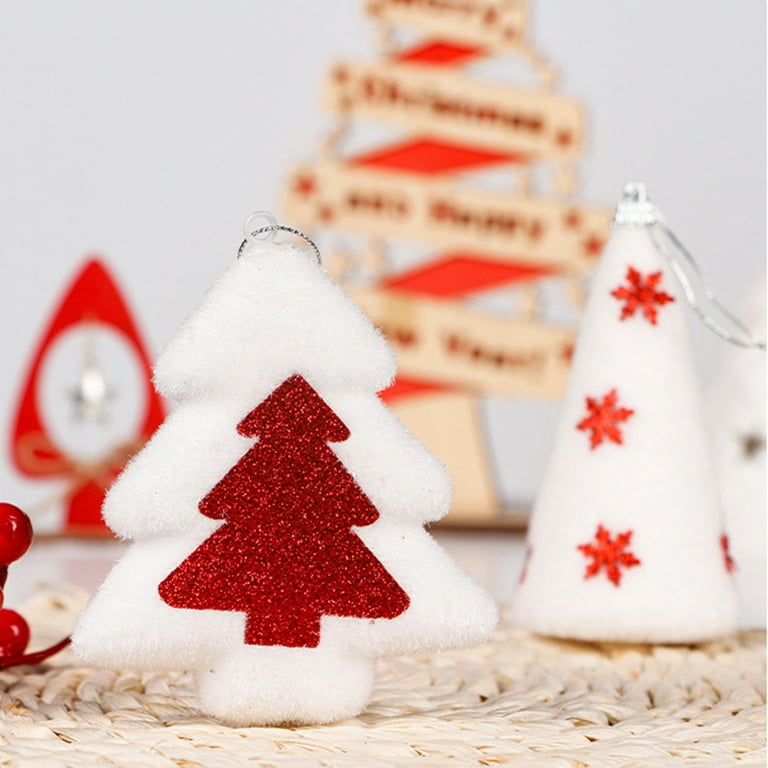 Decor Store 3Pcs Tree Shape Christmas Pendant Pile Coating Polystyrene  Styrofoam Holiday Gift Festival Ornaments Home Decor 
