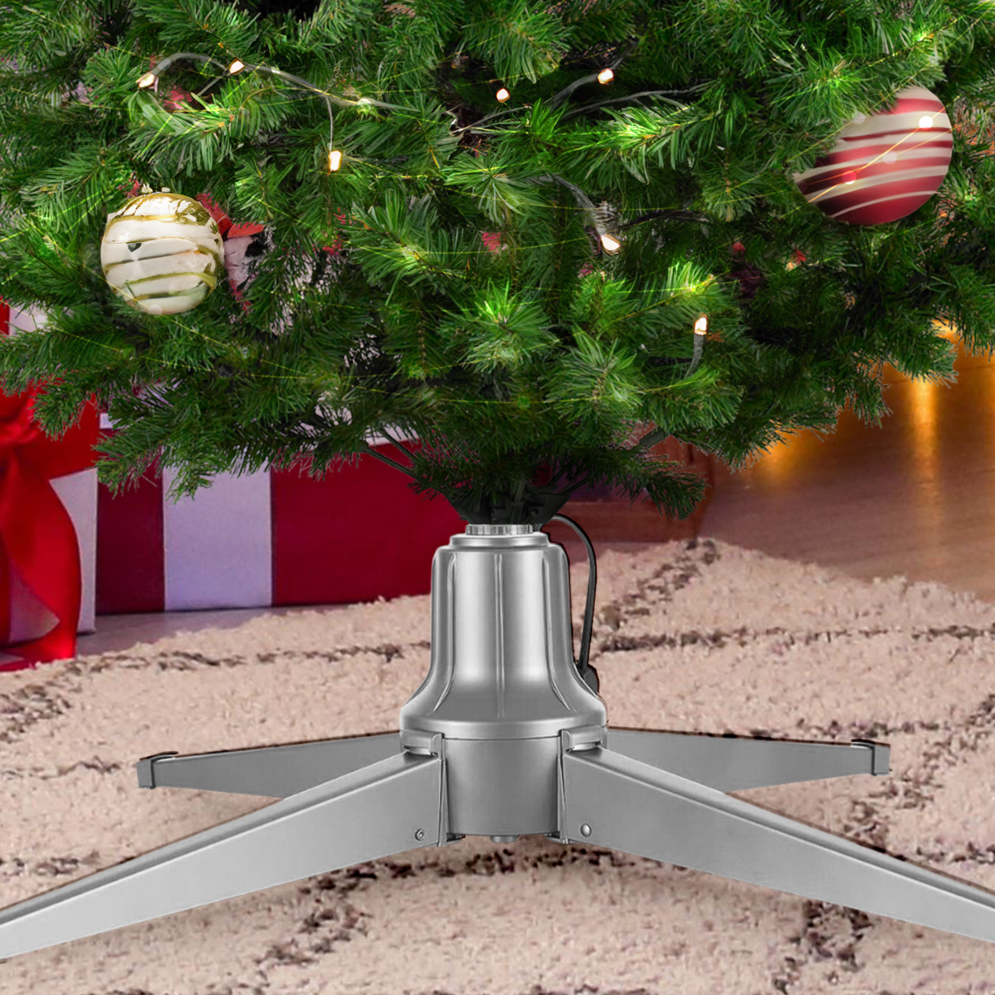 Home Heritage Metal Rotating Christmas Tree Stand photo 7