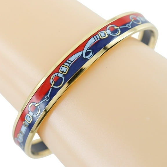 Pre-Owned Hermes HERMES enamel bangle, cloisonné, gold plated, made in Australia,... (Good)