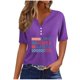 thumbnail image 2 of Fiudx Camisas para Mujer Blusa de Manga Corta Estampada a La Moda para Mujer, Blusas Informales con Cuello En V, 2 of 4