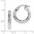 thumbnail image 2 of Beautiful 14k White Gold Polished Diamond Cut Hoops, 2 of 2