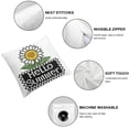 thumbnail image 4 of Acheng Hello Summer Sunflower Pillow Covers Black and White Buffalo Check Plaid Home Decor Throw Pillow Cases Yellow Floral Farmhouse Outdoor Sofa Couch Cushion Cover,Set of 2 White, 4 of 6