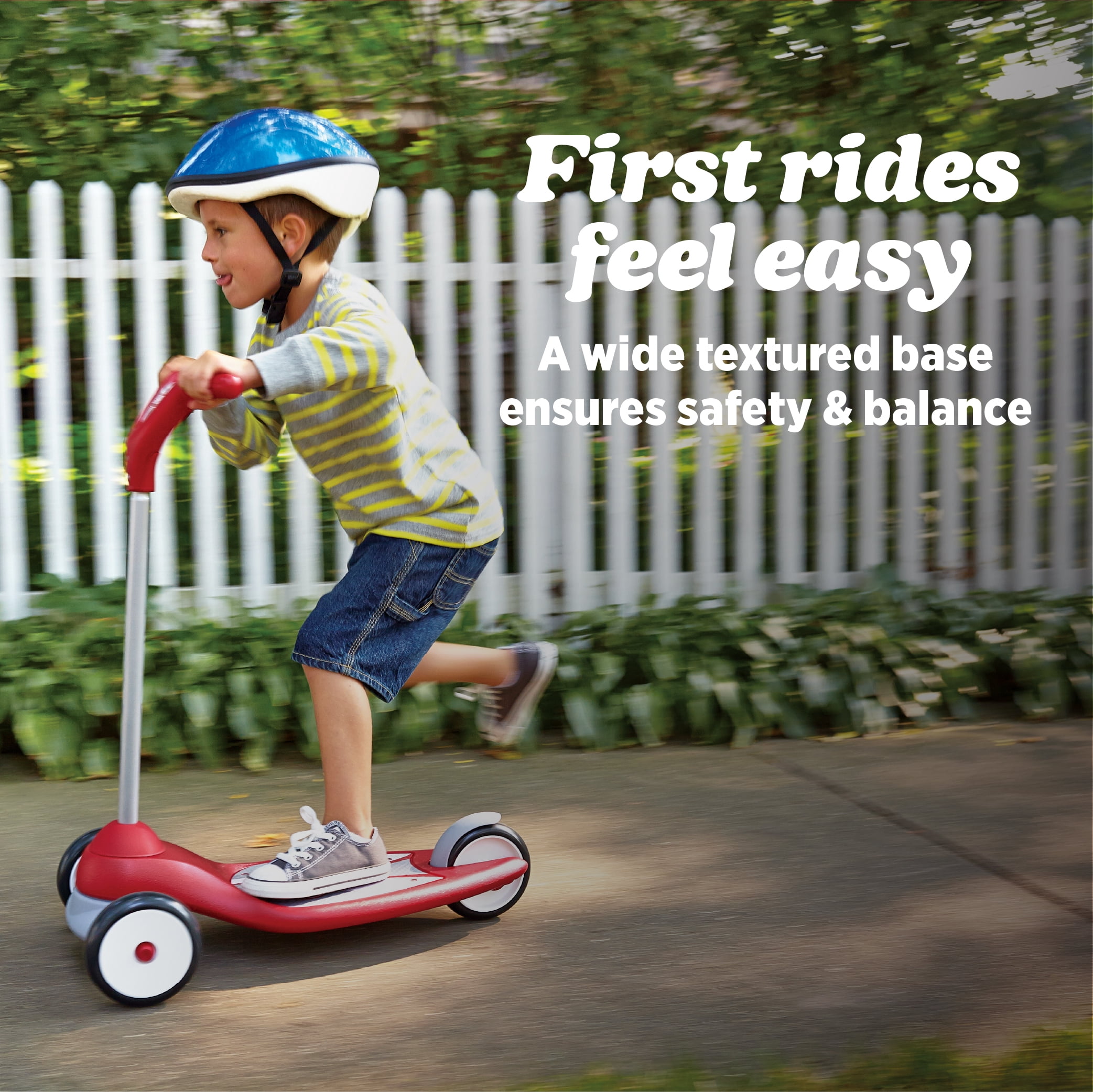 Radio Flyer My First Scooter for Beginner Riders with Extra-Wide Base for Stability, Red