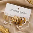 thumbnail image 2 of Conjunto de pendientes de perlas de mariposa Geometirc de moda coreana para mujer, pendientes de aro redondos con corazón de estrella acrílica de resina, regalo de joyería Brincos Tan Jianjun unisex, 2 of 2