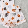 thumbnail image 5 of Censtreet Pajamas Set for Women Short Sleeve Sleepwear Halloween Button Down Pjs Soft 2 Piece Lounge Sets S-XXL, 5 of 6