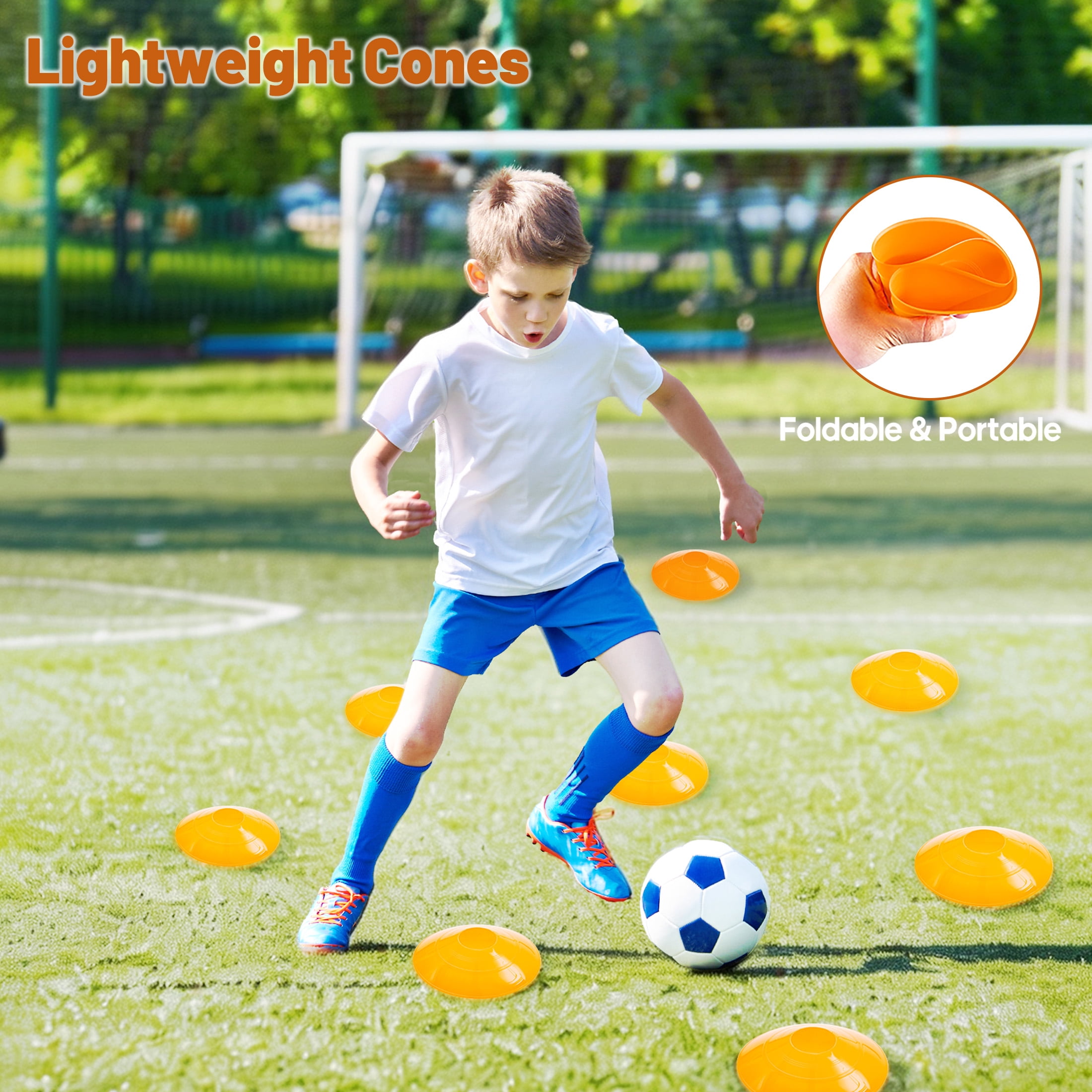 CONCETTA Agility Ladder Training Set with Speed Parachute, Hurdles, Cones, Jump Rope, Athletic Speed & Coordination Workouts Equipment, Orange