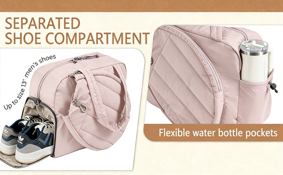 Tennis Bag for Women, Multi-Pocket 35L Tennis Gym Bag, Sport Bag with Shoe Compartment, Wet Pocket for Pickleball Badminton (Khaki)
