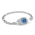 thumbnail image 1 of MedicEngraved Bracelet à Maillons Figaro 7 mm en Acier Inoxydable 316L pour Chirurgie avec Étiquette Médicale en Émail - Gravure Médicale Incluse, 1 of 7