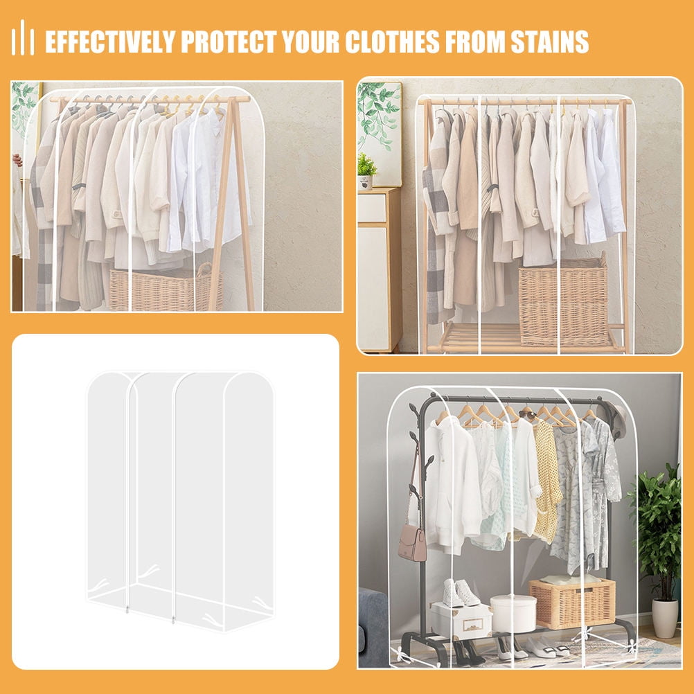 FRCOLOR Garment Clothes Cover Protector Closet Storage Bag Hanging Clothing Garment Rack Cover