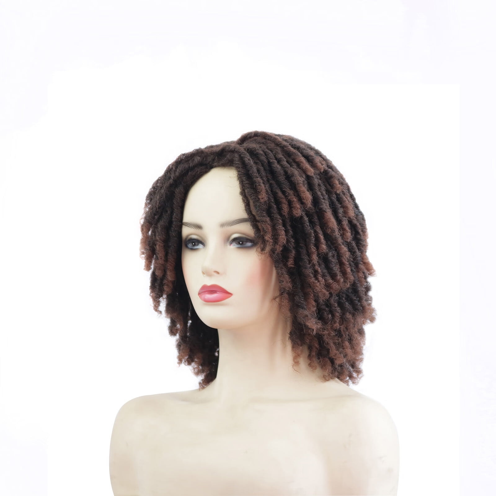 DAPRZIY Human Hair Wigs For Women Black Color Natural Hair Crochet Dirty Braid Headgear Wig Africa