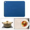 thumbnail image 6 of Silicone Dish Draining Mat Pot Holder Heat Resistant Waterproof 45cm X 40cm Dish Draining Mat Draining Board for Dishes And Utensils Navy blue, 6 of 8