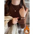 thumbnail image 4 of Suéter de invierno de cuello alto para mujer, Jersey elegante grueso con forro de terciopelo, Jersey de punto de lana, Jersey ajustado, Jersey, prendas de punto, 4 of 5
