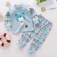 thumbnail image 2 of Gubotare Toddler Boy Pajamas Kids Pjs Boy Pajama Little boy Sleepwear Cotton Soft Fabric For Children Clothes (Blue,3-4 Years), 2 of 4