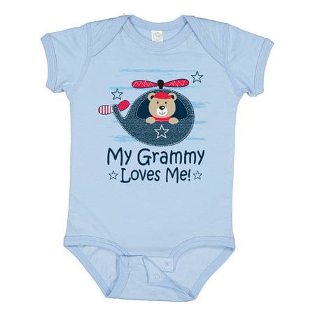 

Inktastic Grammy Loves Me Grandson Bear Gift Baby Boy Bodysuit