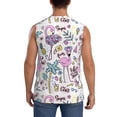 thumbnail image 4 of Uemuo Summer with Flamingo Pattern Men's Sleeveless T-Shirt,Muscle Athletic Tank Top, Moisture-wicking Quick-dry Breathable Classic Tee Top for Gym Run Outdoor Sports-Large, 4 of 8