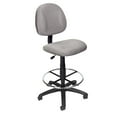 thumbnail image 4 of Boss Office Products Tweed Contoured Rolling Drafting Stool, Gray, 4 of 4