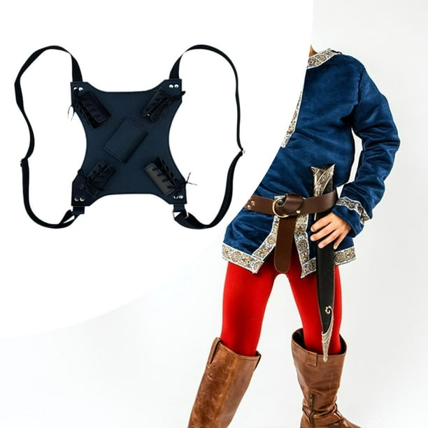 Arnés de cuchillo doble para niños, accesorio de cuchillo de juguete, cuchillo doble samurái para cuchillo, funda de transporte, accesorio de disfraz