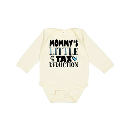 

Inktastic Mommy s Little Tax Deduction Blue Hearts Gift Baby Boy or Baby Girl Long Sleeve Bodysuit