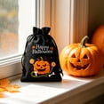 thumbnail image 6 of AZXY Halloween Drawstring Gift Bags Texture Pumpkin Print Candy Treat Pouches, Reusable Portable Multipurpose Goodie Sacks for Halloween Party Favors & Holiday Decor Storage, Black, 6 of 7