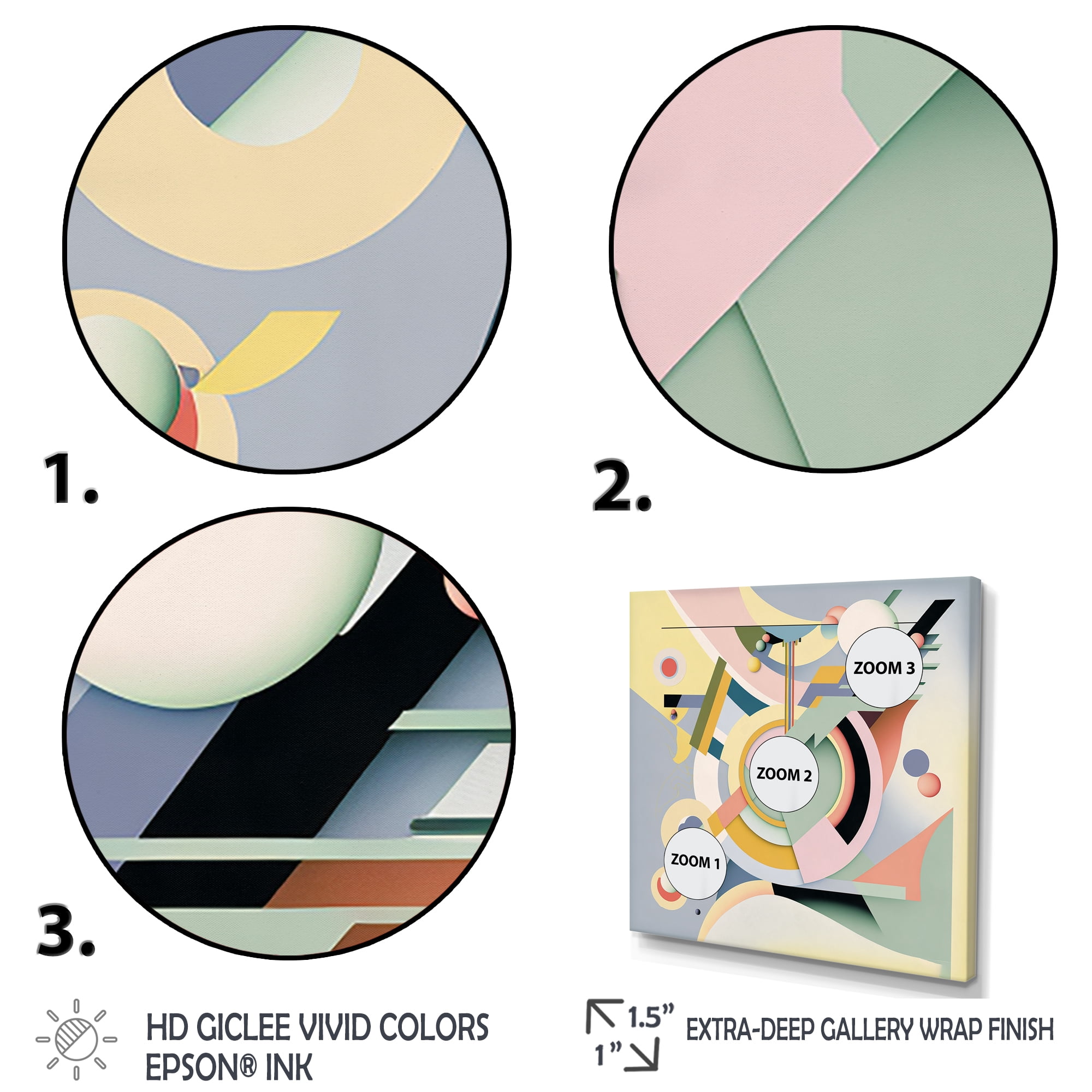 Designart Pastel Art Deco III Canvas Wall Art