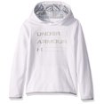 thumbnail image 1 of Armour Fleece Wordmark Hoody, White//Mod Gray, Youth X-Small, 1 of 2