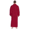 thumbnail image 2 of Arusa Int. Men's Shawl Collar Premium Fleece with Full Ankle Length Bathrobe Burgundy S-M Ankle Length, 2 of 5