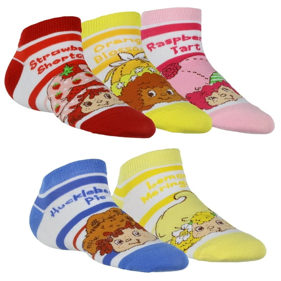 Strawberry Shortcake and Friends Women's No Show Low Cut Ankle Socks 5 Pairs