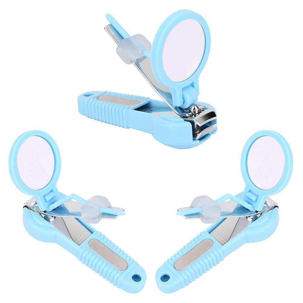 Nail Clippers, Built-in File, Nail Clipper Magnifying Glass Catch Tray, Babies, Toddlers, Seniors - Lot of 3