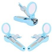 Nail Clipper with Magnifier, Built-in Magnifying Glass Catch Tray, Great for Baby, Toddlers, Seniors - Lot of 3